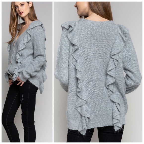 POL Kelli Ruffles Button Front Cardigan - Picture 3 of 7